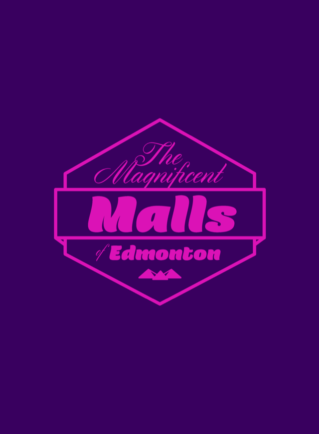 A purple cover with stylized pink lettering, ‘The Magnificent Malls of Edmonton.’